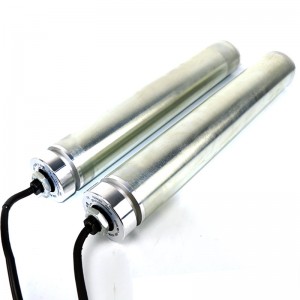 직선 76/82 비표준 DC 전기 롤러, 내장 모터, 맞춤형 스테인리스 스틸 컨베이어 벨트, 동기 휠, 아연 도금 전력 더블 행 스프로킷, 고무 코팅